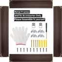 ARTGOW Metal Floating Frame for 24"x36" Canvas Oil Paintings, DIY Canvas Frame with 1.5" Deep, Floater Frames for Prints Wall Art/Portrait/Landscape Living Room Bedroom Kitchen Decor -Wood Grain Brown