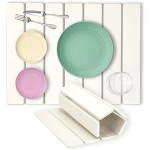 Stone Drying Mat for Kitchen Counter, Foldable Dish Drying Mat, Quick Dry Stone Drying Mat, Food-Safe & Multipurpose Kitchen Drying Mat,Diatomaceous Earth Dish Mats