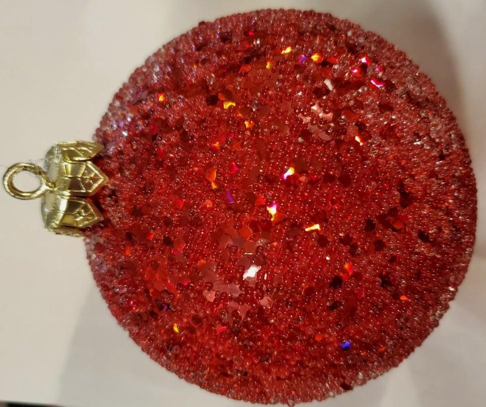 2 Red Christmas Ornaments 1 Along with Spots 2 Glittery