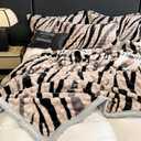 Fleece Bed Blankets Throw Size - Soft Lightweight Plush Fuzzy Cozy Luxury Blanket Microfiber Throw for Couch Bed,All-Season Breathable,40x60 Inches (Zebra Pattern)