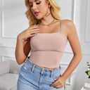 Avidlove Bralettes for Women Spaghetti Strap Mesh Tank Top Tube Slim Y2K Camisole Ultra-Cropped Tops Lightweight(1 & 2 Pcs) (Pink, XXL)