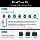 SONICFOAM (SFAir-1-2 Pro Small/Medium/Large Black) Memory Foam Earbud Tips - Compatible with AirPods Pro 1st & 2nd Gen - (6 Pack / 3 Pairs)