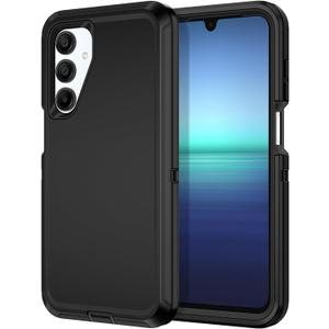 I-HONVA for Samsung Galaxy A16 5G Case Shockproof Dust/Drop Proof 3-Layer Full Body Protection [Without Screen Protector] Rugged Heavy Duty Cover Case for Galaxy A16 5G,Black