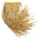 Labellezalady 8" Wide,36" Length Gold Glass Beaded Trim, Ribbon Tassel Fringe Trim for Crafts DIY Dress Clothes Decoration (Gold, Wide:8 in)