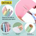 Skyygemm 6 Rolls Bulletin Board Paper Fade Resistant Colored Bulletin Board Paper Roll Bulk for Art Decor Drawing Craft Painting(4 x 8 ft,Macaron Color)