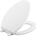 Kohler K-4774-0 Brevia Elongated White Toilet Seat with Quick-Release Hinges And Quick-Attach Hardware For Easy Clean (White)