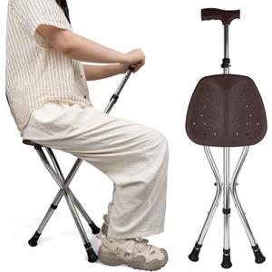 Cane with Seat Folding Lightweight,Walking Stick Height Adjustment,Cane Chair for Seniors Balance Supports Up to 330 Pounds,Anti-Slip Walking Stick for Elderly Men, Disabled Cane with Seat Folding Lightweight,Walking Stick Height Adjustment,Cane Chair for Seniors Balance Supports Up to 330 Pounds,Anti-Slip Walking Stick for Elderly Men, Disabled