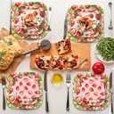 24pcs Strawberry Square 9 Inches Paper Plates - Strawberry Disposable Party Supplies for Birthday Parties, Baby Showers, Bridal Showers, Picnics, Summer Barbecues, Family Gatherings & Garden Parties