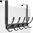 SKOLOO Over The Door Hook, Door Hanger Hooks for Hanging Clothes, Towels, Coats, Hats, Over The Door Towel Hook - Black, Assembly Required (1 Pack)