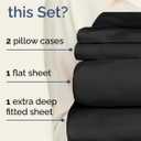 Extra Deep Pocket Cal King Size Sheet Set - 4 Piece Breathable & Cooling Bed Sheets - Hotel Luxury Bedding with 16 to 21 inch Extra Deep Pockets - Soft, Fade and Wrinkle Resistant - Oeko-Tex - Black