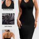 Soft Stretchy Halter Bodycon Dresses for Women Midi Fitted Casual Club Backless Dress Going Out Cocktail Party Outfit (X-Large, Black)