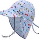 Duoyeree Baby Sun Protection Hat with Neck Flap UPF 50+ Polyester Hat 0-5T | Kids Infant Toddler Beach Hat,swimming pool hat, lightweight and easy carrying,adjustable Chin strap (Gray, M)