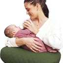 Boppy Nursing Pillow, Luxe Ergonomic Breastfeeding & Baby Feeding Support
High, Firm, Large Area Cushion, Water-Repellent Liner, Washable Cover, Wider Opening, Flexible Fiber Fill - Quilted Moss
