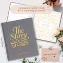 Lanpn Wedding Anniversary Journal - The Story of Us, Linen Dating 1st to 70th Couple Memory Book Wedding Scrapbook, 190 Pages Love Stories Notebook Marriage Newlywed Bridal Shower Gift, Grey