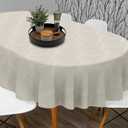 Elegant Oval Tablecloth - Water-Resistant, Fade-Resistant, Reusable Farmhouse Table Cloth for Indoor Home Decor - 84" x 60" (Oval)