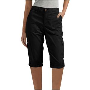 Bermuda Cargo Shorts for Women with 6 Pockets Knee Length Twill Half Casual Dressy Shorts Pants Bottoms (XX-Large)