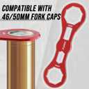 46mm 50mm Fork Cap Wrench for Octagonal Motorcycle Fork Tube Cap Bolts Install and Removal Tool (Red)
