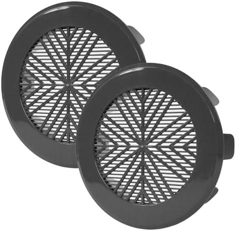 Vent Systems 3'' to 4'' Inch Pack of 2 - Brown - Soffit Vent Cover - Round Air Vent Guard - Grill Cover - Built-in Protective Grid - HVAC Vent for Bathroom, Home Office, Kitchen - Flexible Fit