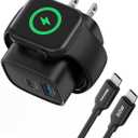 for Apple Watch Charger with 20W Fast Charging Block, 3 in 1 PD USB C Wall Charger Block for iWatch Series Ultra/9/8/7/6, Compatible with iPhone 16/16 Pro/iPhone 15 Series, Black