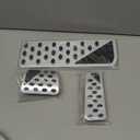 3 Pcs Automatic Foot Pedal Pads Foot Accelerator Pedal Covers for Jeep Grand Cherokee 2022-2025 Stainless Steel Silver Tone