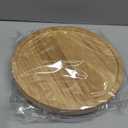 Round Decorative Tray Wood Bathroom Counter Organizer Farmhouse Kitchen Decor Wooden Riser for Soap Dish, Perfume, Candle, Sponge, 10" - Brown