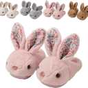 Toddler Rabbit Winter Slippers - Soft Plush Indoor Bunny Slippers for Girls & Boys (8-9 Toddler)
