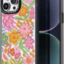 Compatible for iPhone 13 Pro Case Cute Aesthetic - Durable Fashion Funny Phone Case - Girly Passion Flower Pattern Print Cover Design for Woman Girl 6.1 inches Black