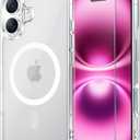 Temdan for iPhone 16 Plus Case Clear, Compatible with Magsafe, Anti-Yellowing, Military-Grade Protection, Shockproof Slim Magnetic Phone Case Cover, Transparent