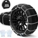 Automotive Tightening Snow Chains Tire Chains for Tire Set of 2 With Gloves Winter Accessories SUV Trucks Pickup Winter Emergency Traction 1146 Medium