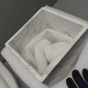 White Marble Wastebasket, Natural Rectangular Trash Can, Luxury Durable Real Stone Storage Basket, Elegant Garbage Container for Bathroom, Home Office, Living Room