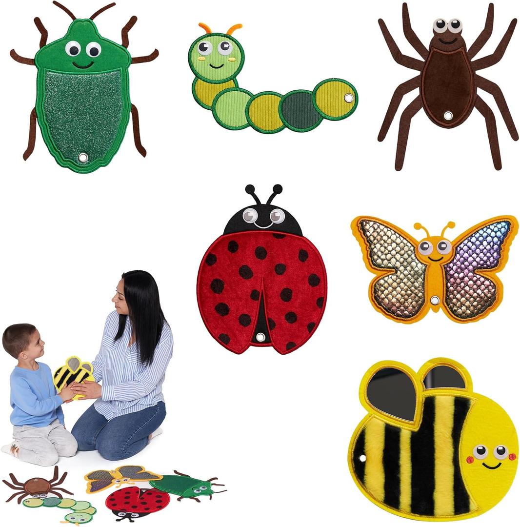 ODOXIA Sensory Mats for Kids | Textured Sensory Tiles | Pads for Autistic Children | Fun Learning Toys for Toddlers (Pack, Insects)