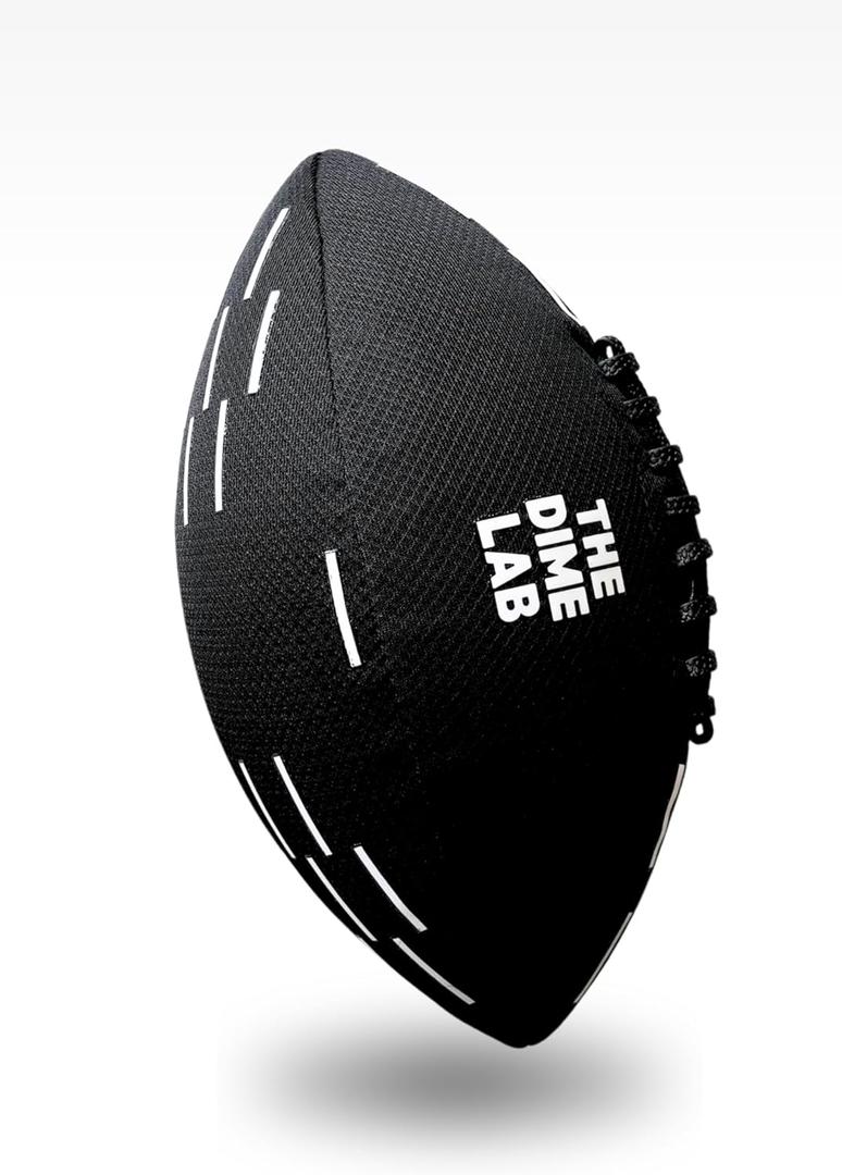 The Dime Lab Water Football - Waterproof Football for Pools, Beaches, & Lakes - Strong Grip Training, Outdoor, All-Weather Water Toys for All Ages - Black