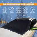 82"49" Car Windshield Cover for Ice and Snow, All-Seasons Windshield Sunshade with Anti-Theft Straps and Side Mirror Covers, Waterproof Windproof Car Frost Protector, Portable Winter Car Accessories