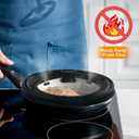Lzerking Microwave Splatter Cover & Silicone Mat, 10.8 inch Glass Splatter Guard Lid with Collapsible Silicone for Food, Fits 6-10 inch Pot Plate Bowl, Heat Resistant, Dishwasher Safe, Kitchen, Black