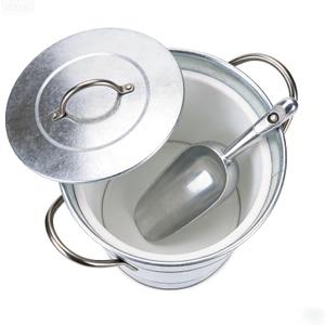 4L Double Walled Insulated Ice Bucket with Lid & Scoop, Silver Ice Bucket for Parties & Bar - Portable Beverage Tub w/Carry Handles, Indoor/Outdoor Wine Chiller