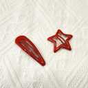 Metal Snap Hair Clips For Women Mini Star Hair Clips For Girls Red Star Hair Clip Hair Barrettes 1.18Inch Star Clips For Hair 1.96 In Water Drop Hairclips Snap Clips For Hair Girl Hair Accessories Y2K