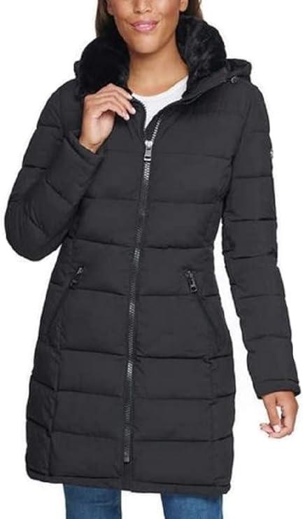 Andrew Marc Ladies' Long Stretch Parka (Black, XLarge)