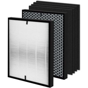 HOHONI 3000 Replacement Filter, Compatible with 3000,3000M,3000Pro Air Purifier, Air Filter with 1 H13 True HEPA Filter, 1 Activated Carbon Filter and 4 Extra Carbon Pre-Filters (1+1+4)