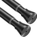 2Pack Tension Curtain Rod for Windows 29 to 64 inch, Never Rust adjustable curtain rod Black tension curtain rods no drilling, 7/8 Inch spring tension curtain rod for Doorway Closet Door