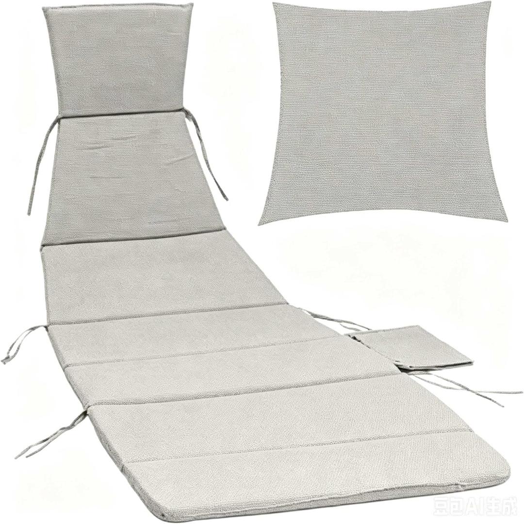 Hanging Lounge Chair Replacement Cushion and Umbrella Set Rust Color, Quick-Dry, Fade-Resistant, Weatherproof Outdoor Set with High-Density Foam (Light Gray) 88.5 x 27 x 2 inches 