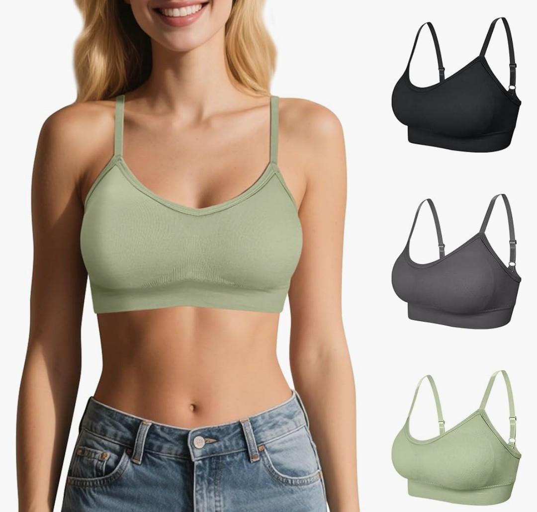 Angelhood Nursing Bras for Breastfeeding, Seamless Nursing Sports Bra Support Yoga Maternity Bras Pregnancy Sleep Bralette  Medium 3 Packs