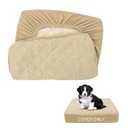 CHHKON Dog Bed Covers Replacement Washable Waterproof Pet Puppy Bed Cover for Dog(Beige, 30x20x6 inch)