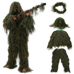 Ghillie Suit for Men, Gilly Suit for Adults Camo Hunting Clothes 3D Woodland Camouflage Suits for Hunting (Medium-Large)