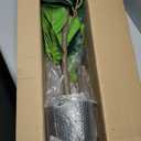 GarveeHome Artificial Fiddle Leaf Fig Tree - 6 ft Fake Plant with Black Nursery Planter, Large Fake Tree for Home or Office Decor - Artificial Plants Indoor Outdoor, Housewarming Gift (Green)