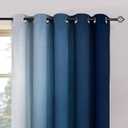 Yakamok Blue Ombre Curtains Room Darkening Grommet Curtains for Bedroom, Light Blocking Thermal Insulated Window Drapes for Living Room(2 Panels, 62x84 Inch)