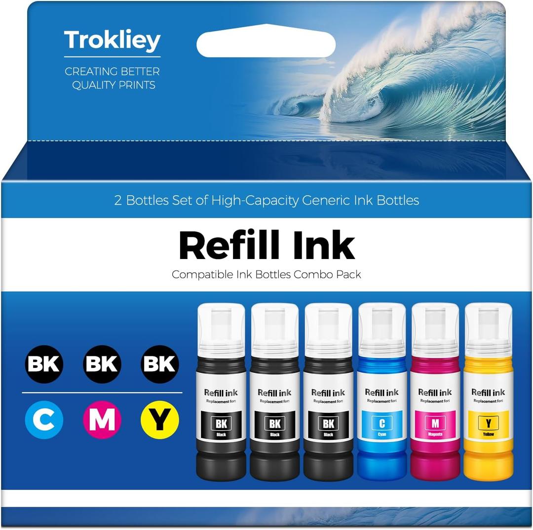 Compatible for EPT522 Ink Refill Bottles ET-2800 ET-2400 ET-4800 ET-2803 ET 2800 ET 4800 for EPT522 Ink Bottles for ET2800 ET 2400 ET4800 ET2400 ET 2803 ET2803 ET-2720 ET-4700 ET-4810 ET-2840 Printer