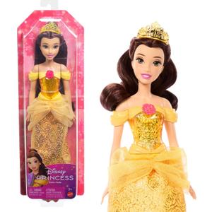 Mattel Disney Princess Belle Doll in Sparkling Fashion with Removable Skirt, Tiara and Shoes, Posable & Collectible, Inspired by Beauty & the Beast