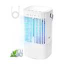 Portable Air Conditioners AC Unit: 4-in-1 Evaporative Air Cooler, Humidifier, Fan & LED Light with 1000ml Water Tank, USB Powered Personal Mini AC for Bedroom, Office, Camping