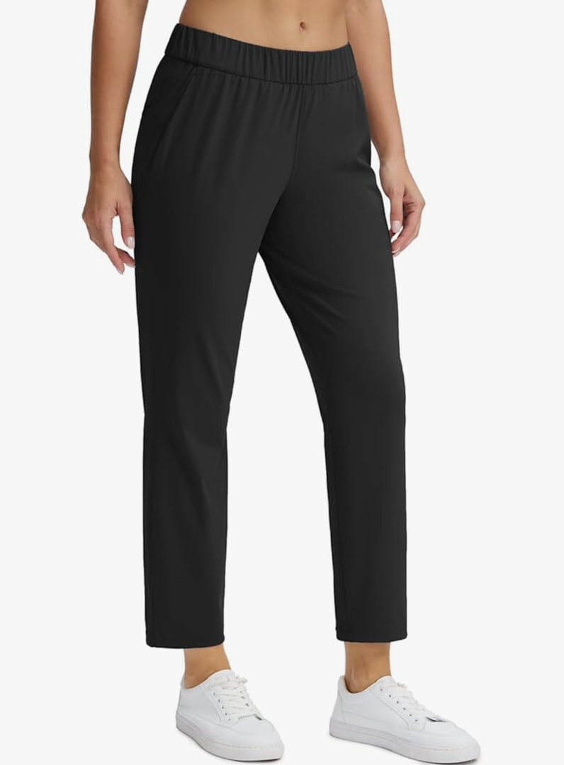 Seamaid Women's Golf Pants with Pockets 7/8 Stretch Ankle Travel Pants for Athletic Casual Size M