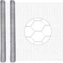 GlikCeil, 48 in x 100 ft Chicken Wire Fencing Metal Floral Chicken Wire Mesh for Crafts Poultry Garden, 1 Inch Hexagonal Galvanized Hardware Cloth Netting for Poultry Coop Barrier Rabbit Cage (Silver)